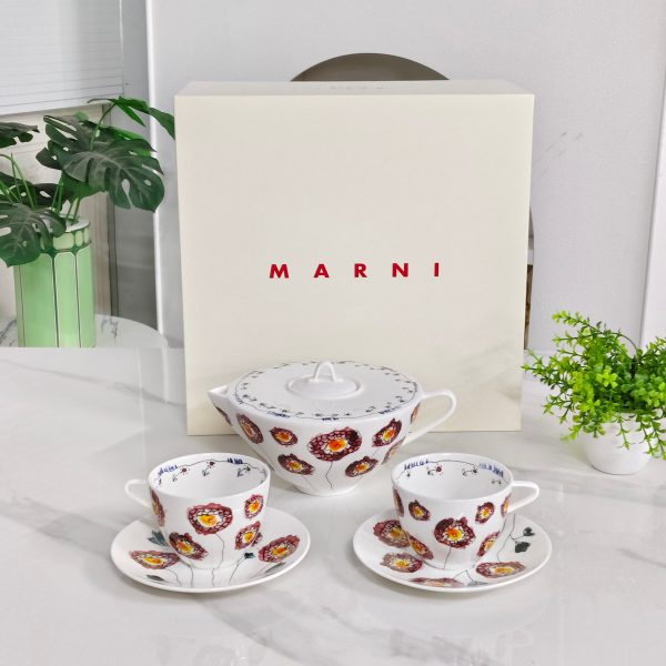 Tea Set Belgian Midnight Flower - [One Two Cups Saucers] Teapot 21 165 95 850 Spout Diameter 47 Saucer
